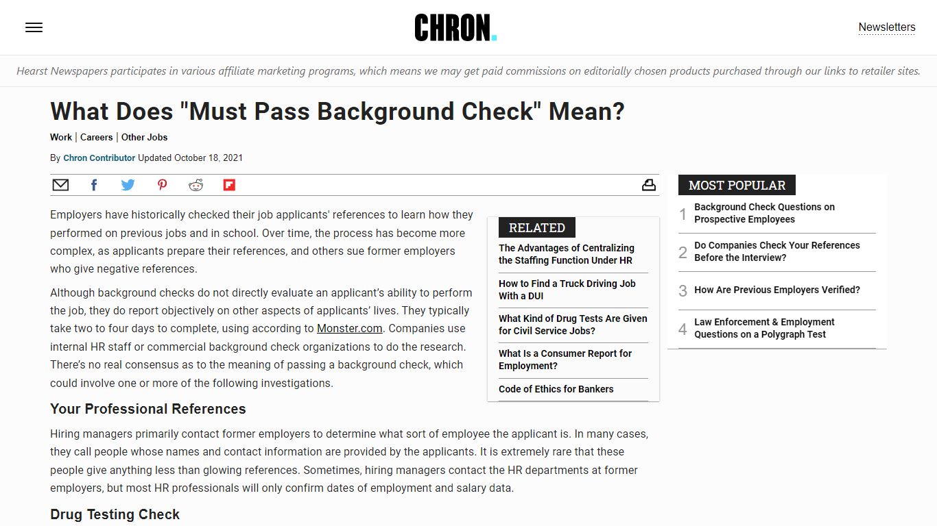 What Does "Must Pass Background Check" Mean? - Chron